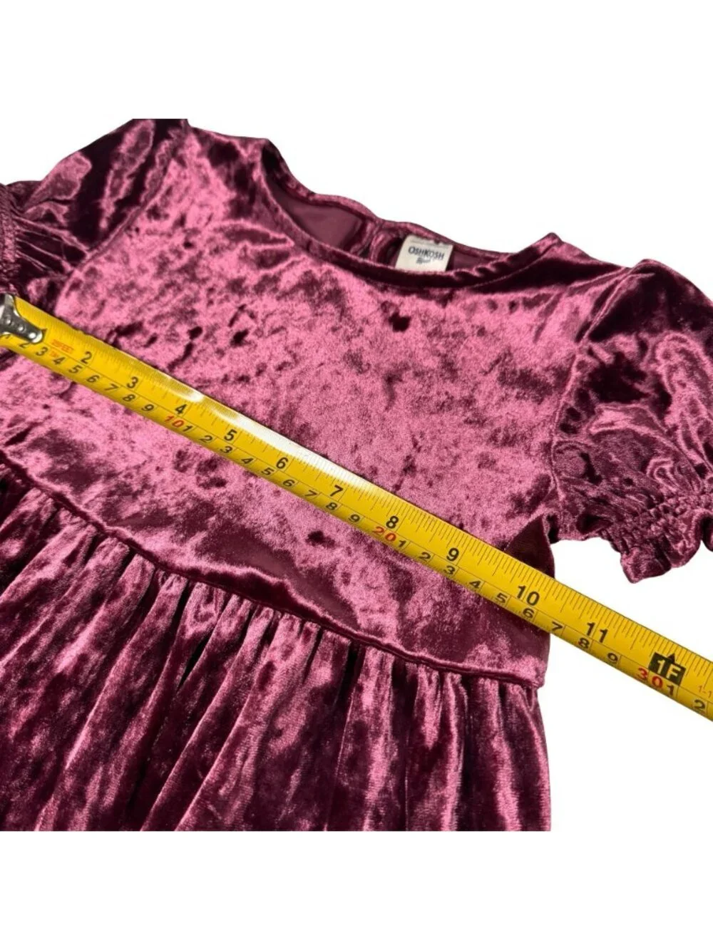 Oshkosh Velvet Tiered Dress Girls Sz 3 T Short Sleeve